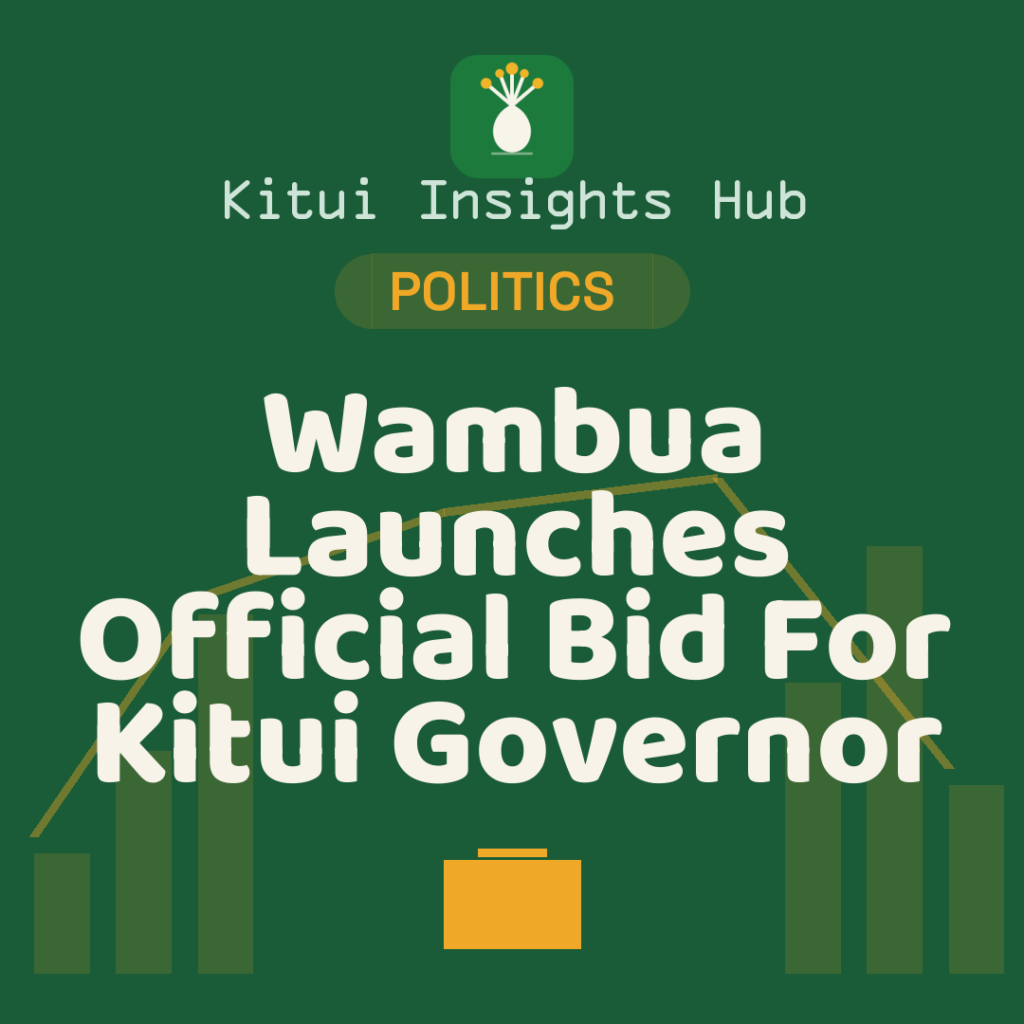 Wambua Launches Official Bid For Kitui Governor
